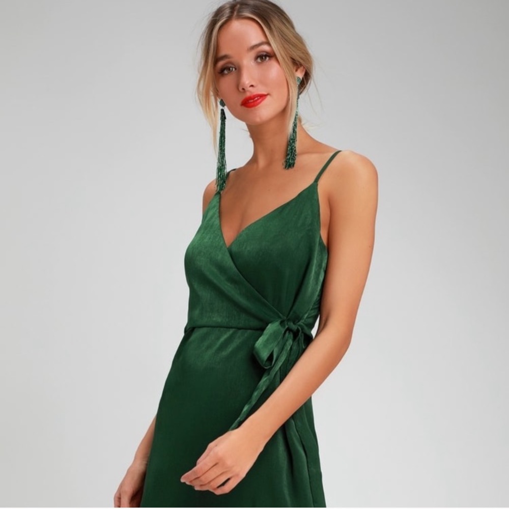 Lulus Fall in Love Midi Wrap Dress